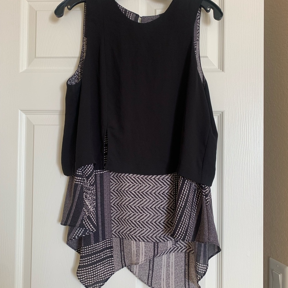 BCBG black Stripe top
